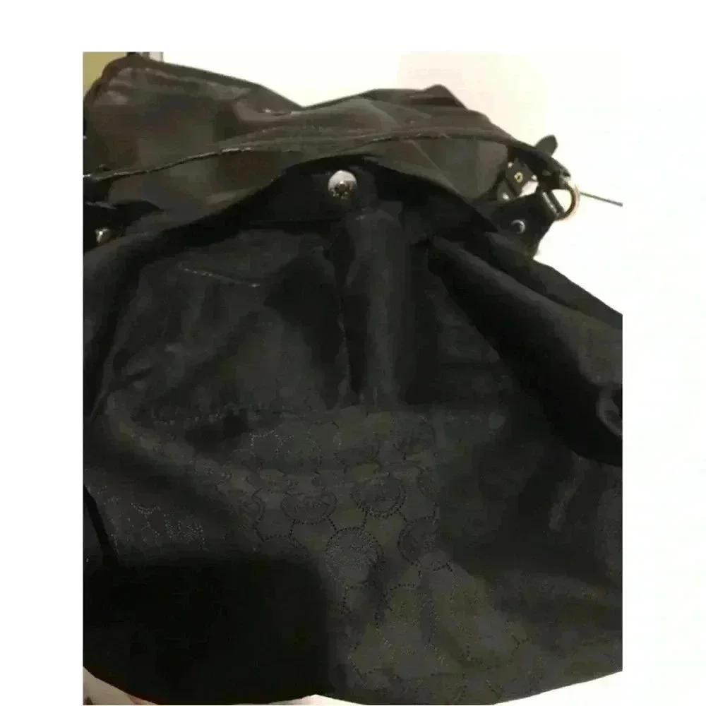 Michael kors black leather hobo handbag